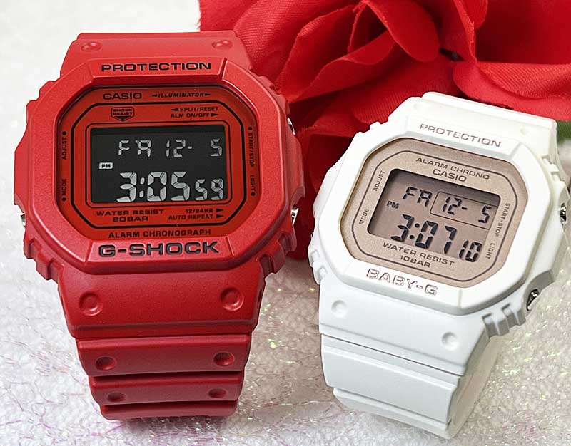 【愛の証 一緒にタフな時を刻もう】Gショックペアウオッチ Gショック G-SHOCK BABY-G ペア腕時計 カシオ 2本セット デジタル DW-5600RRB-4JFBGD-565SC-4JF クリスマス プレゼント 誕生日 御祝い 還暦 銀婚式 結婚記念日 夫婦 おすすめ|時計のジュエリータイム ムラタ