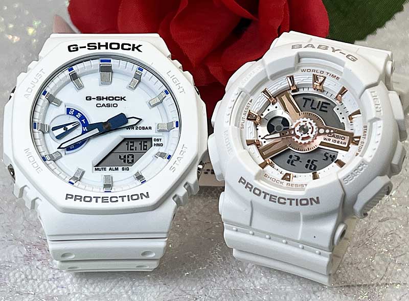 【愛の証 一緒にタフな時を刻もう】Gショック ペアウオッチ G-SHOCK BABY-G ペア腕時計 カシオ 2本セット GA-2100HDS-7AJFBA-110XRG-7AJF ラッピング無料 メッセージカード クリスマス プレゼント 誕生日 御祝い還暦 銀婚式 結婚記念日 婚約婚約夫婦 高級|時計のジュエリータイム ムラタ