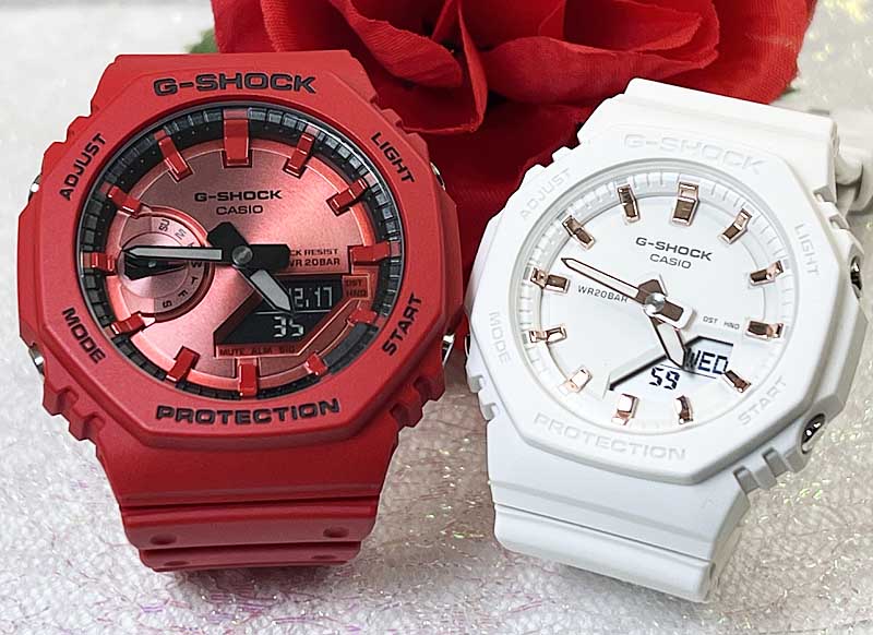 【愛の証 一緒にタフな時を刻もう】Gショック ペアウオッチ G-SHOCK BABY-G ペア腕時計 カシオ 2本セット GA-2100-1AJFGMA-P2100M-7AJF 愛の証 人気 婚約 夫婦 高級 クリスマス プレゼント おすすめ ラッピング無料 手書きのメッセージお付けします|時計のジュエリータイム ムラタ