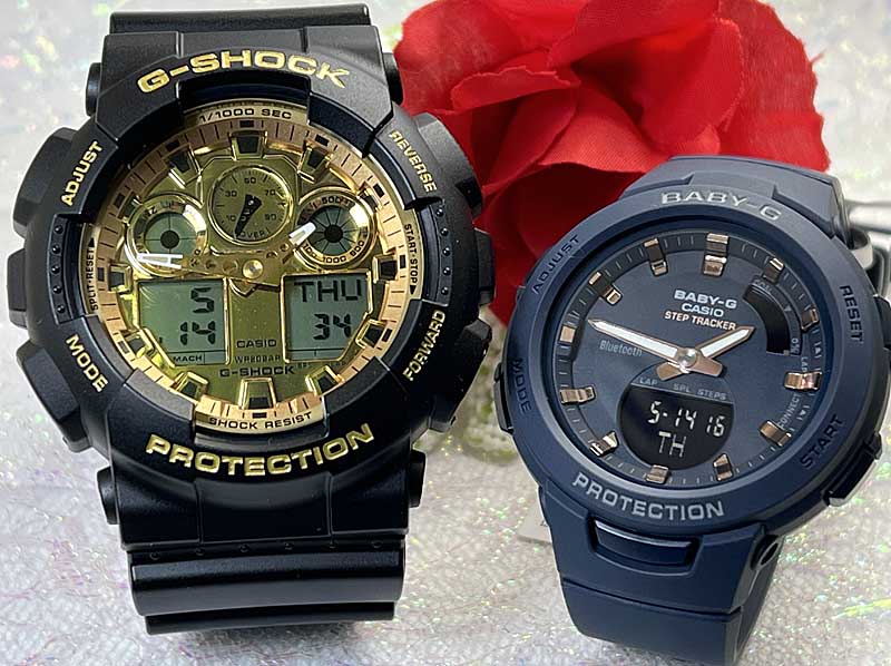 【貴方が会いたい人は貴方にも会いたい】恋人たちのGショック ペアウオッチ G-SHOCK BABY-G ペア腕時計 カシオ 2本セット gショック ベビーg GA-100GGB-1A9JFBSA-B100-2AJFラッピング無料 クリスマス プレゼント 誕生日 御祝い 還暦 結婚記念日 婚約|時計のジュエリータイム ムラタ