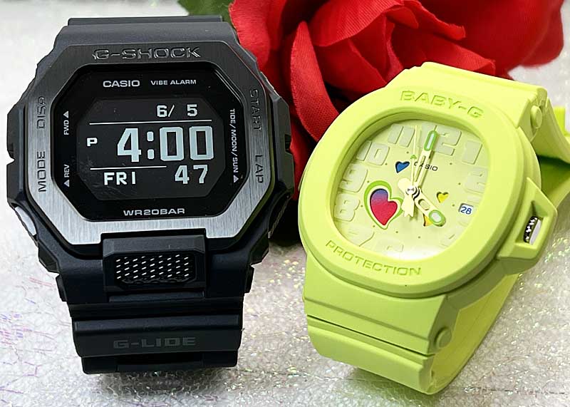 【愛の証 一緒にタフな時を刻もう】Gショック ペアウオッチgショック 人気 婚約　夫婦 高級　クリスマス プレゼント おすすめ G-SHOCK ペア腕時計 カシオ GBX-100NS-1JF BGA-10-3AJFプレゼント ギフト 誕生日 御祝い 銀婚式　結婚記念日｜時計のジュエリータイム　ムラタ 28,600円