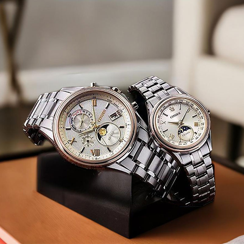 【これからの未来もあなたと一緒に刻みたい】ペアウオッチシチズン エクシード 腕時計 CITIZEN EXCEED エコドライブ電波時計 2本セット チタン製 アナログ BY1026-65A 月齢自動計算機能ルナプログラム搭載 EE1016-66A サンアンドムーン ダイレクトフライトペア