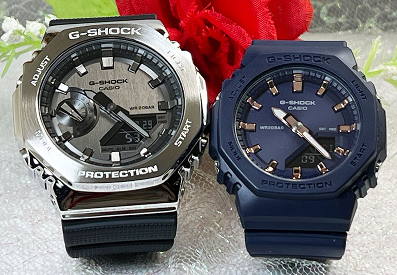 【愛の証 一緒にタフな時を刻もう】Gショック ペアウオッチ G-SHOCK BABY-G カシオ 2本セット アナデジ GM-2100-1AJF GMA-P2100M-2AJF プレゼント g-shock 誕生日 御祝い 銀婚式 結婚記念日 婚約 夫婦 高級 クリスマス プレゼント|時計のジュエリータイム ムラタ