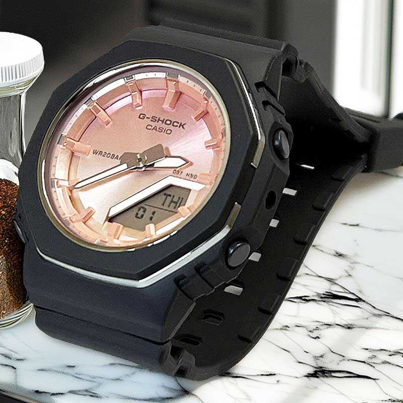 【人生と共に歩めるタフネス】新品＆安心の正規品 Gショック G-SHOCK カシオ レディースウオッチ カシオ腕時計 環境配慮素材採用 gショック GMA-P2110SC-4AJF レディズOK腕時計 ライトピンク文字盤 ダークグレーバンド プレゼント クリスマス