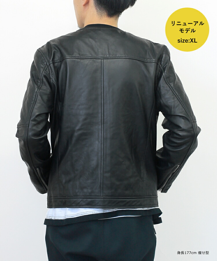 【楽天市場】本革 ノーカラー レザージャケット メンズ ブラック ラムレザー 革ジャン 大きいサイズ 襟なし 神戸パティーナ L864 L957【ふだん着レザーシリーズ】【小キズ、シワ、シミ