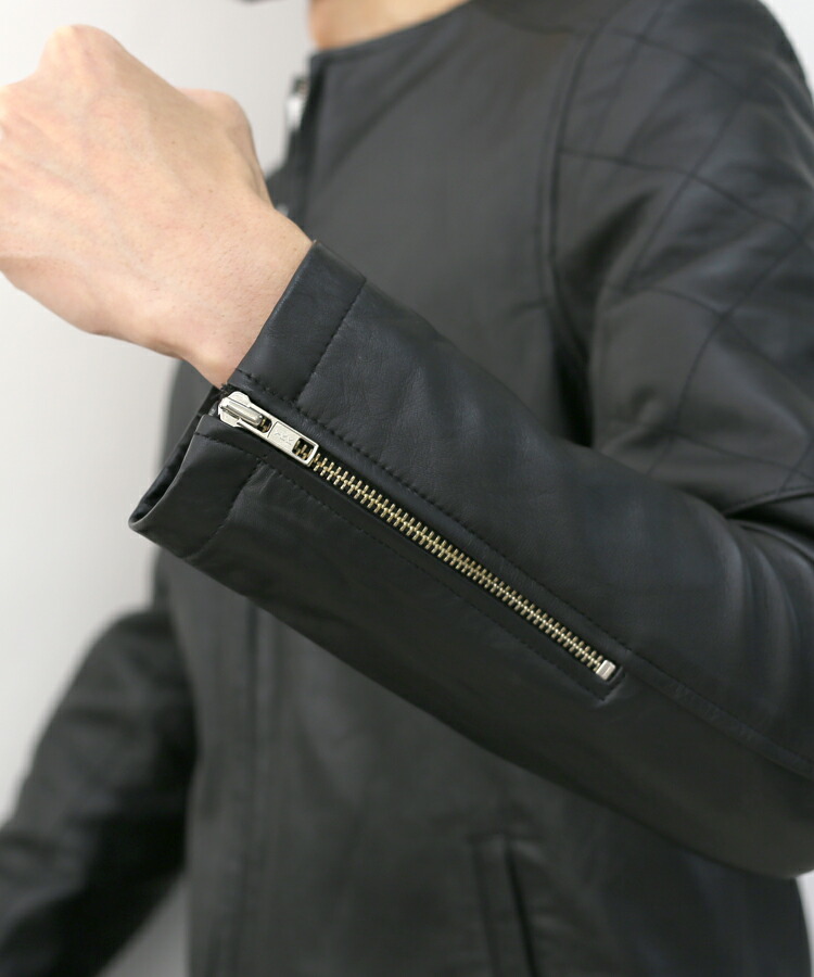 【楽天市場】本革 ノーカラー レザージャケット メンズ ブラック ラムレザー 革ジャン 大きいサイズ 襟なし 神戸パティーナ L864 L957【ふだん着レザーシリーズ】【小キズ、シワ、シミ