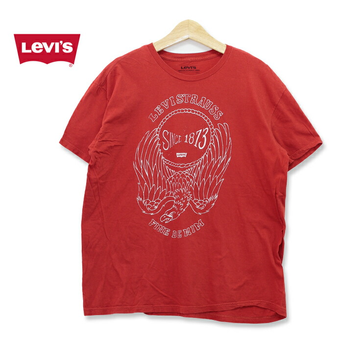 楽天市場 Levis リーバイス イラスト プリントtシャツ レッド 2xlサイズt 15 神戸パティーナ