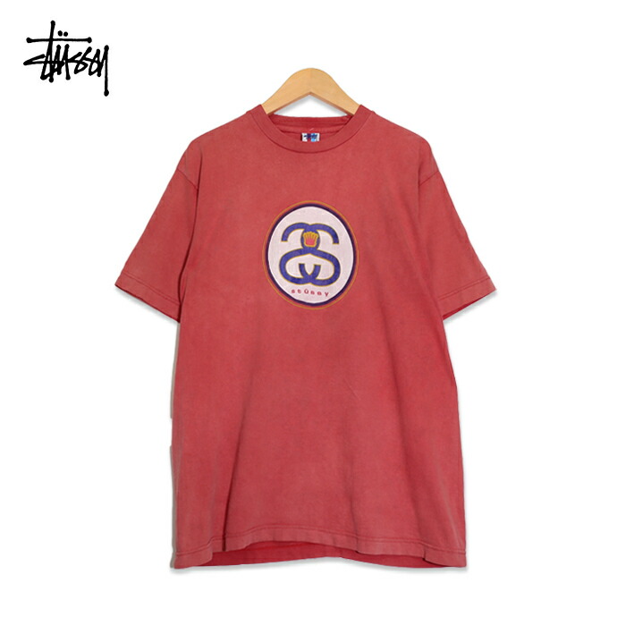 楽天市場 90年代頃 ステューシー Stussy ロゴ プリント 半袖tシャツ メンズ Mサイズ コーラルレッド アメリカ製 赤青タグ ユーズド 古着 T0518 118 神戸パティーナ