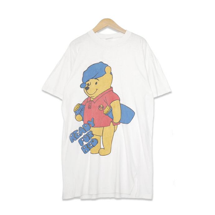 楽天市場 くまのプーさん レディ フォー ベッド プリント 半袖tシャツ メンズmサイズ ホワイト ロング丈 ユーズド 古着 T0518 185 神戸パティーナ