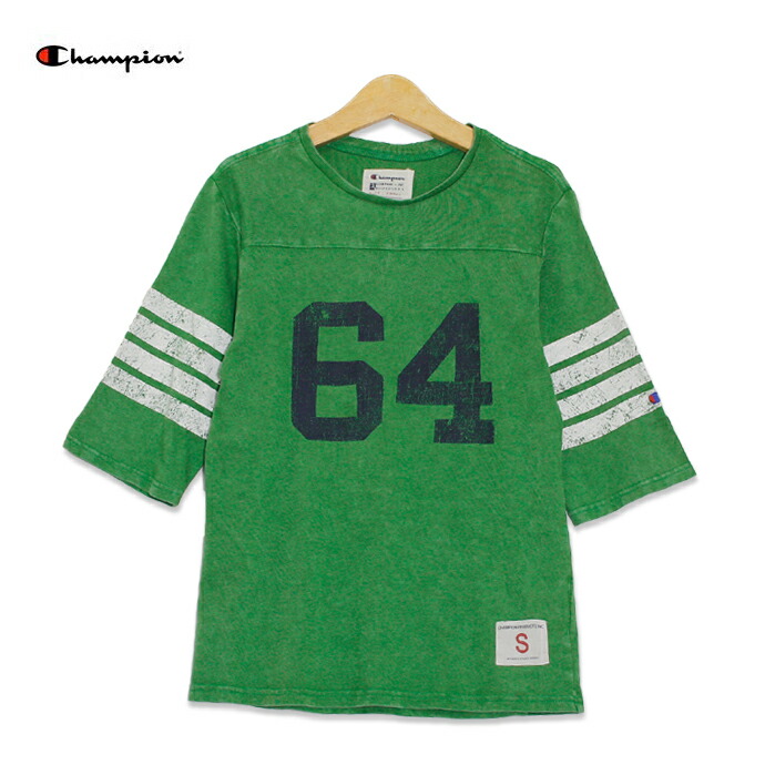 楽天市場 チャンピオン Champion フットボールシャツ ナンバー64 プリント 半袖tシャツ メンズsサイズ グリーン ユーズド 古着 T0625 36 神戸パティーナ