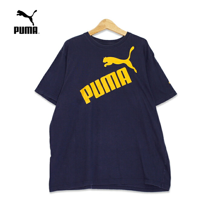 楽天市場 プーマ Puma ロゴ プリント 半袖tシャツ メンズxxlサイズ ネイビー ユーズド 古着 T0625 41 神戸パティーナ