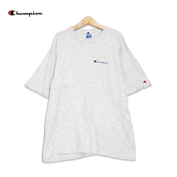 楽天市場 Champion チャンピオン ロゴ プリント 半袖tシャツ メンズxlサイズ ライトグレー アメリカ製 ユーズド 古着 T0625 84 神戸パティーナ