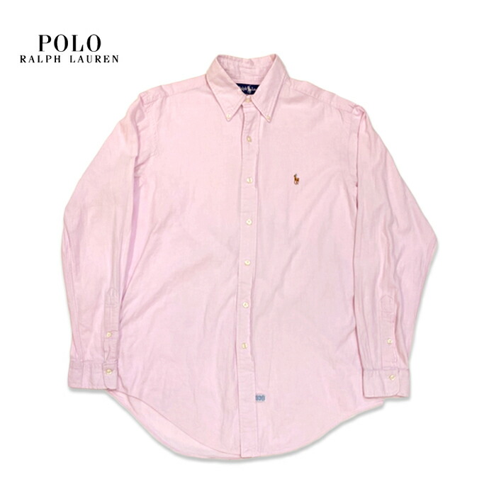 楽天市場 ラルフ ローレン Ralph Lauren 無地 長袖シャツ ボタンダウン メンズ Mサイズ ピンク ユーズド 古着 Sh 3 神戸パティーナ