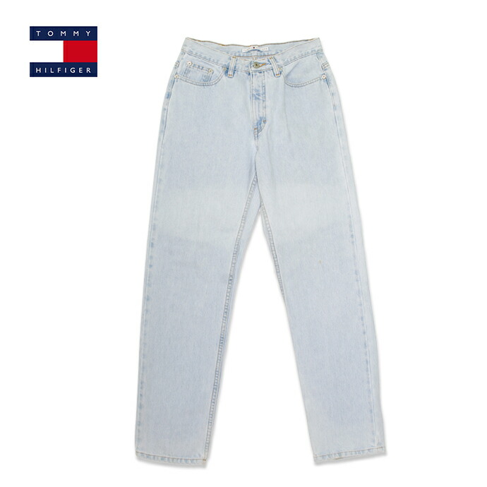 楽天市場 90年代 トミーヒルフィガー Tommy Hilfiger デニムパンツ ウエスト70cm ライトブルー ジーンズ ジーパン ユーズド 古着 P0518 9 神戸パティーナ