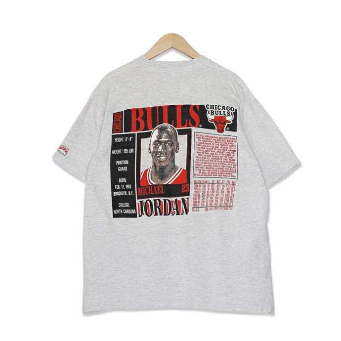 楽天市場 90年代 ナツメグ Nutmeg マイケル ジョーダン Nba シカゴ ブルズ スタッツ プリント 半袖tシャツ メンズlサイズ グレー アメリカ製 ユーズド 古着 T0715 13 神戸パティーナ