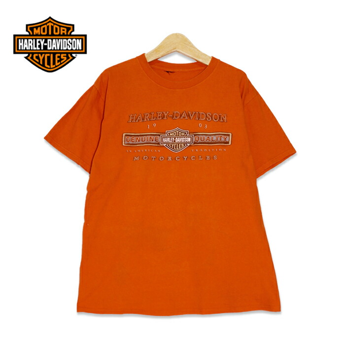 楽天市場 ハーレー ダビッドソン Harley Davidson ウィスコンシン スコフィールド プリント 半袖tシャツ メンズmサイズ オレンジ ユーズド 古着 T0715 58 神戸パティーナ