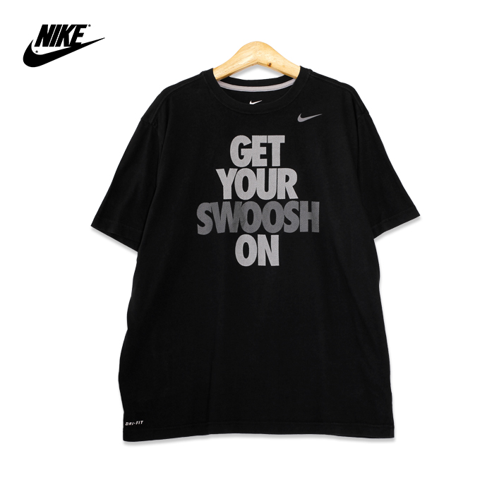 楽天市場 Nike ナイキ Get Your Swoosh On プリント 半袖tシャツ メンズxxlサイズ ブラック ユーズド 古着 T0807 23 神戸パティーナ