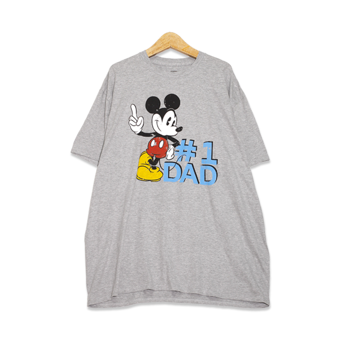 楽天市場 ディズニー Disney ミッキーマウス 1 Dad プリント 半袖tシャツ メンズ2xlサイズ グレー ユーズド 古着 T0625 94 神戸パティーナ