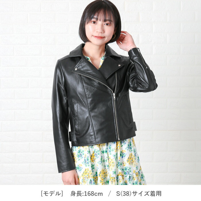美品✨23区 シングルライダースジャケット ラムレザー 40 ダブルジップ レディース シングルライダースジャケット ラム革 本革 レザー
