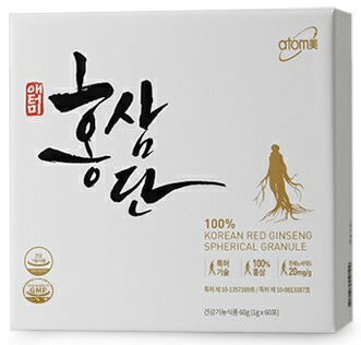 Atomy(アトミ) アトミ 紅参丹 Korean Red Ginseng Spherical Granule 1g X 60ea \u003d 60g