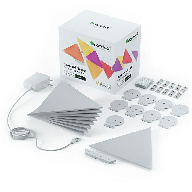 【箱破損 または 箱汚れ品】 Nanoleaf Shapes NL47-0006TW-9PK トライアングル スターターパック（9枚入り）+NL48-1001TW-10PK+ NC04-0070 セット
