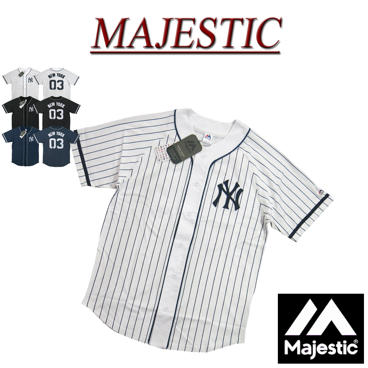 【3色3サイズ】 jb451 新品 MAJESTIC ニューヨーク ヤンキース ピンストライプ ラグランスリーブ ベースボールシャツ MM21-NYK-0021 メンズ マジェスティック New York Yankees MLB OFFICIAL WEAR NY