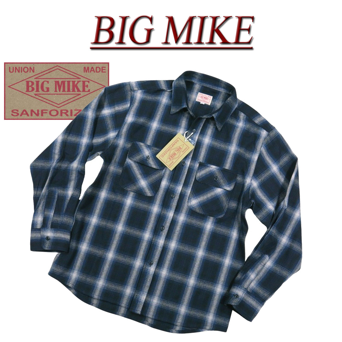 楽天市場】【4サイズ】 ad202 新品 BIG MIKE 復刻 長袖 オンブレ
