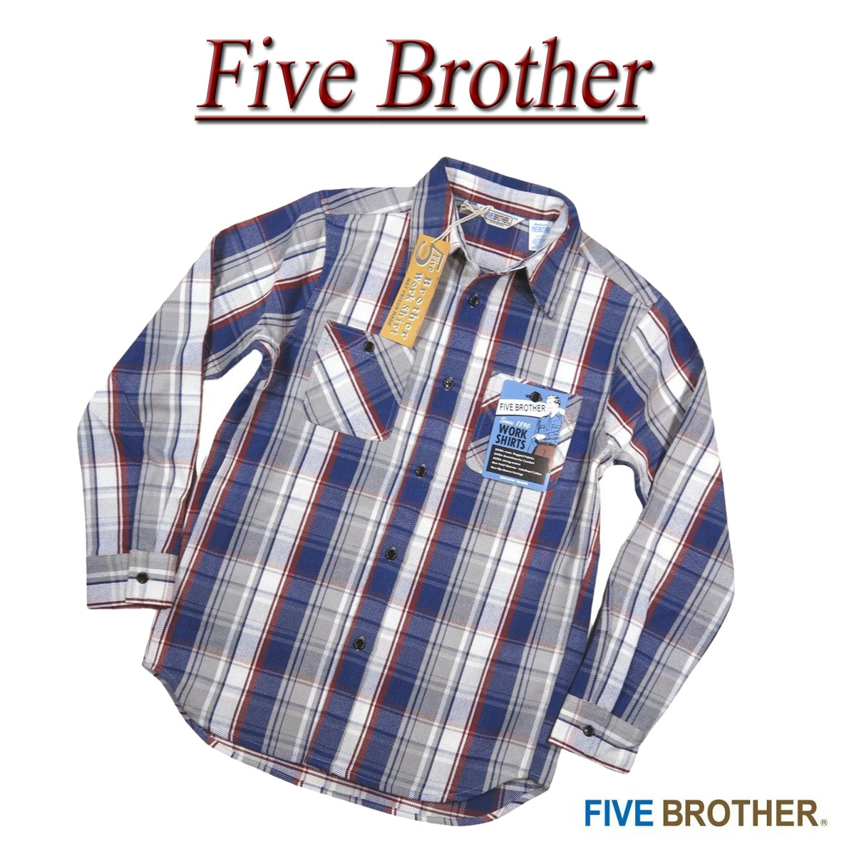 90s FIVE BROTHER USA製 ヘビーネルシャツ DEADSTOCK 90's USA製 FIVE BROTHER Heavy Flannel Shirt XL