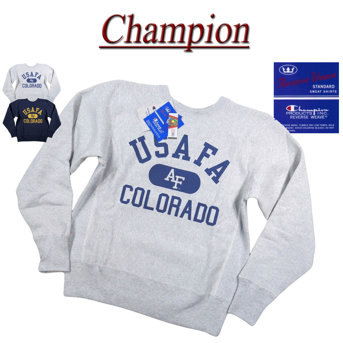 【2色4大きさ】 jh351 新品 Champion 11.5薬局衡オンス USA綿織物 リバースウィーブ 青単引き船 USAFA 単科大学刷り上げる トレーナー C3-A023 メンズ はやりっ子 REVERSE WEAVE 米米空軍将校授業時間 裏起毛 調教師 流汗 青単色引き船 【smtb-kd】