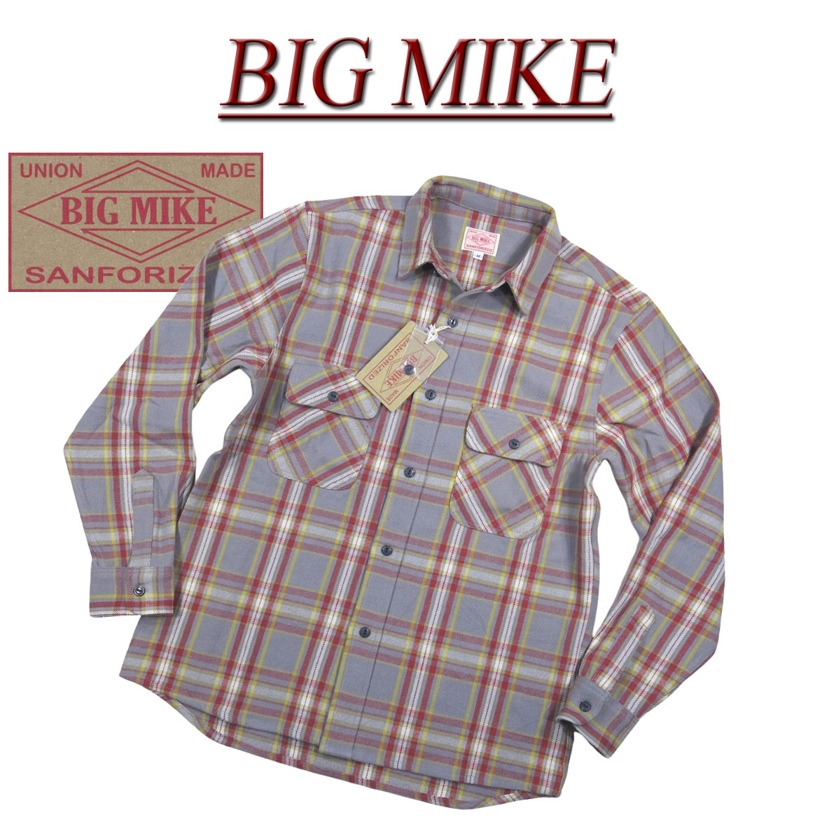 楽天市場】【4サイズ】 ad343 新品 BIG MIKE 復刻 長袖 オンブレ