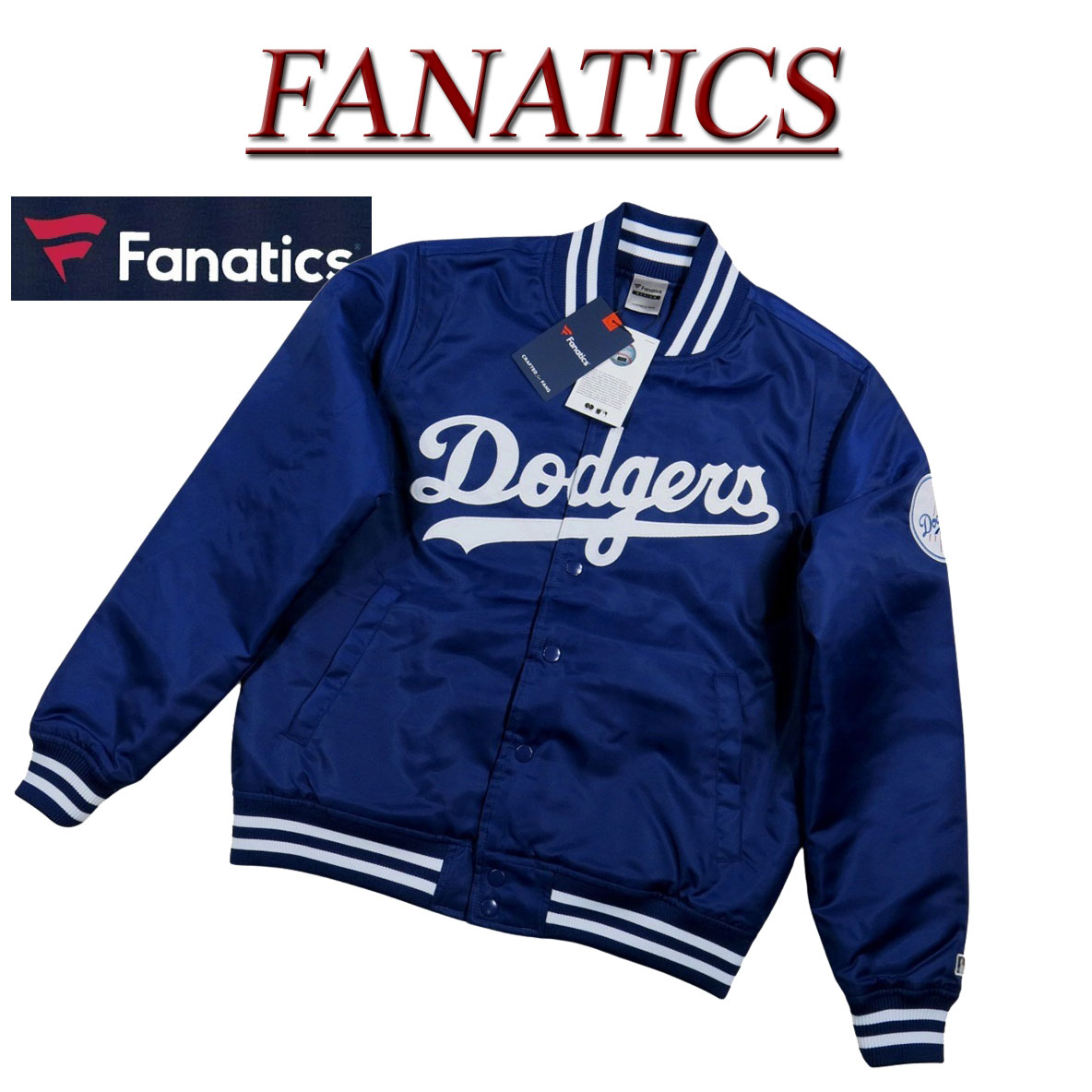 新品　LA dodgers サテンスタジャンBLACK edition XL ib7219.jpg