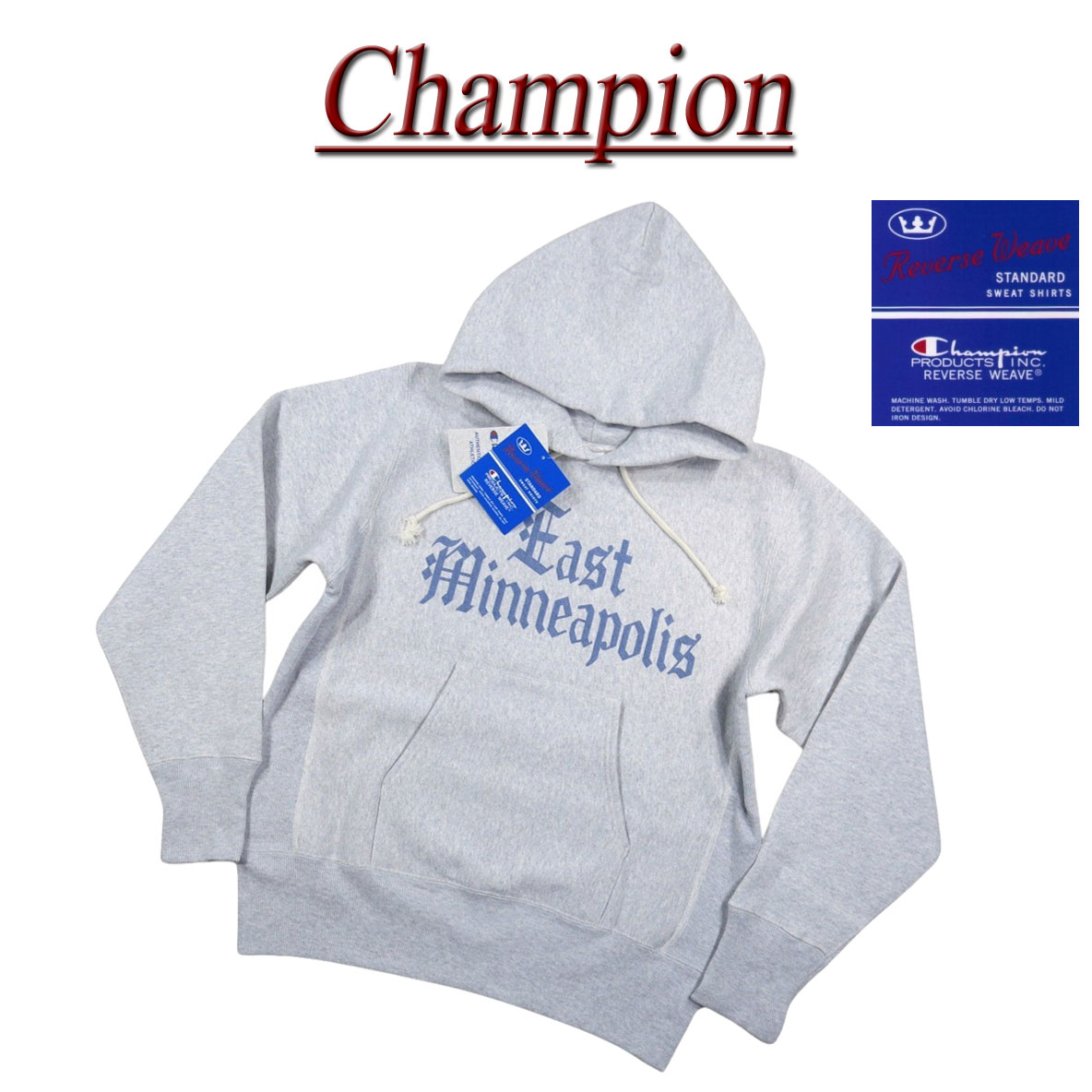 【12/1再入荷! 2025秋冬 4サイズ】 jh791 新品 Champion 11.5oz リバースウイーブ 青単タグ USAコットン 染み込みリント プルオーバー スウェットパーカー C3-C112 メンズ チャンピオン REVERSE WEAVE フード トレーナー スエット 【smtb-kd】