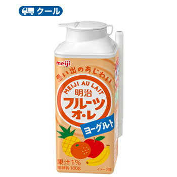 楽天市場 明治 フルーツオ レヨーグルト 180g 24本 クール便 送料無料 フルーツ 果実 ミックス ヨーグルト 乳飲料 プラスイン