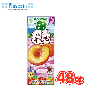 カゴメ　野菜生活100　山梨すももミックス　195ml × 24本入/2ケース　紙パック〔山梨県産　すもも ミックスジュース フルーツジュース 季節限定〕