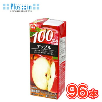 毎日牛乳 100％アップル　200ml× 24本入/4ケース　紙パック〔100% リンゴ フルーツ 果汁 りんご アップル apple フルーツジュース〕