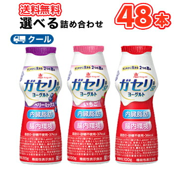 雪印 メグミルク 3種類から選べる2種類×12本/48本入り恵 megumi ガセリ菌ＳＰ株ヨーグルト ドリンクタイプ（プレーン、ベリーミックス、いちご） （クール便）