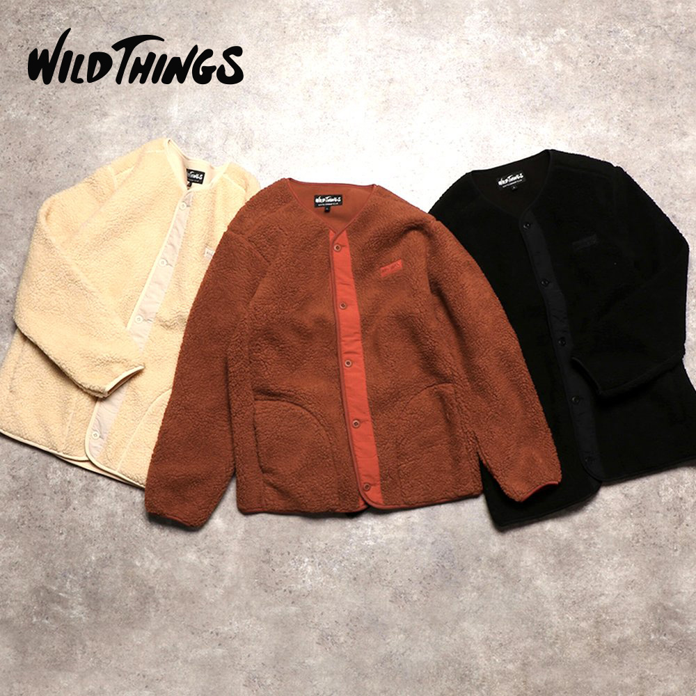 ＜SALE通貨価値40%OFF＞【WILD THINGS】FLUFFY BOA NO COLLAR JACKET WT21235KY/全3色 メンズ アウター 上衣 上衣 赤銅色 差し上げ物 差し上げ物 55448300 ワイルドシングス