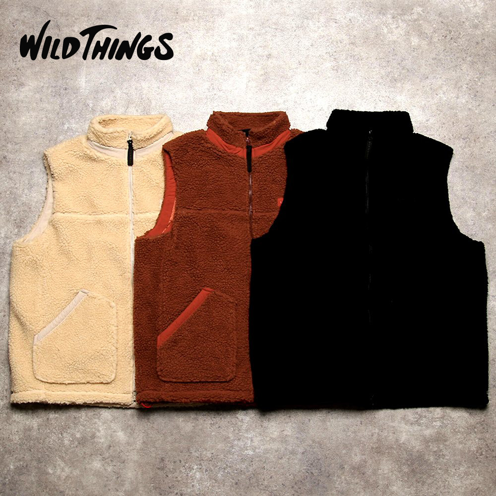 〈SALE20%OFF〉【WILD THINGS】FLUFFY BOA VEST WT21237KY/全3色 メンズ アウター ベスト ブラウン ギフト プレゼント 55448400 ワイルドシングス
