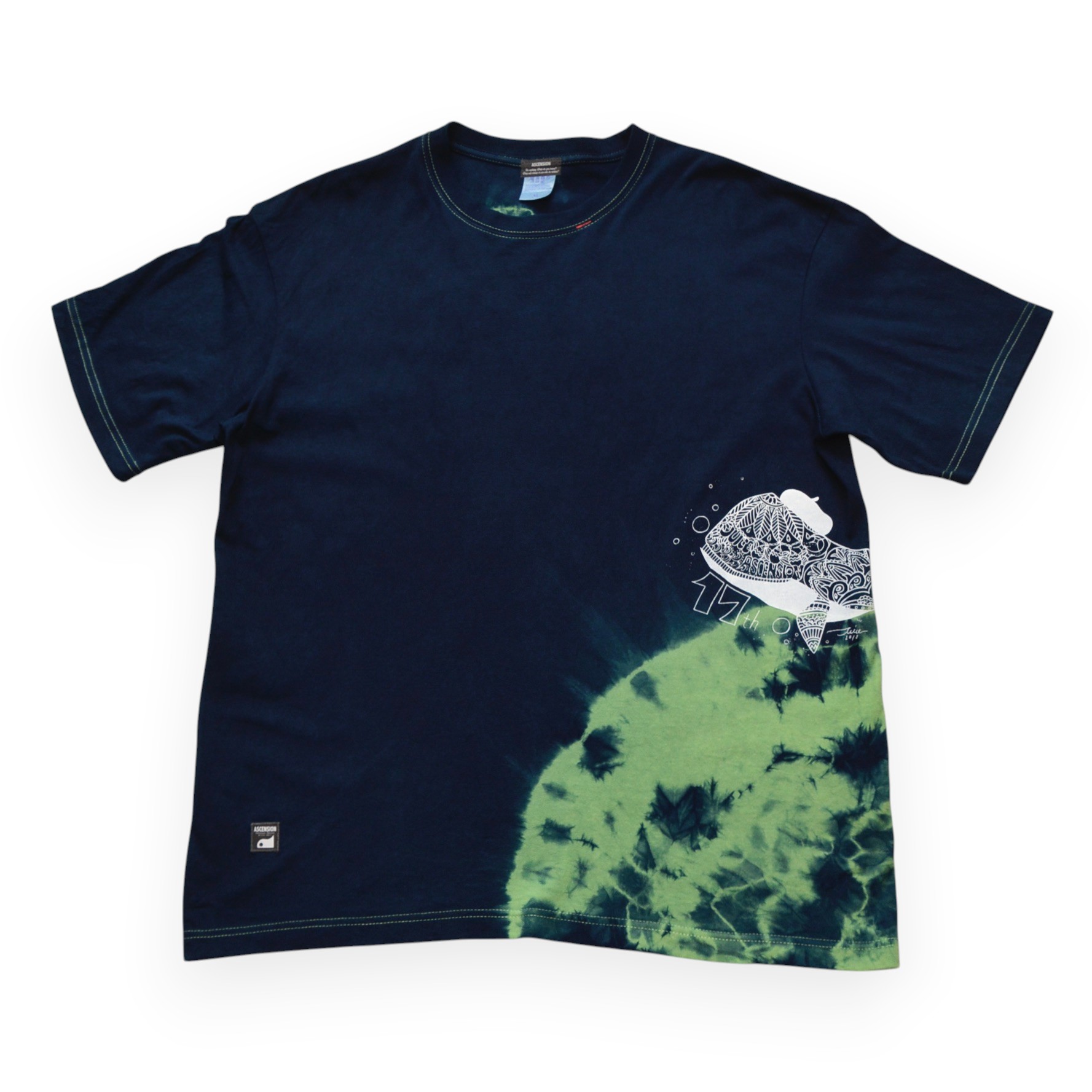 ASCENSION (アセンション) / Dark Indigo 濃紺藍染めタイダイTシャツ 藍染め　濃紺　Tシャツ　タイダイ　INDIGO　黒部の名水染め　送料無料　贈り物 as-1305｜JUICE（ジュース）