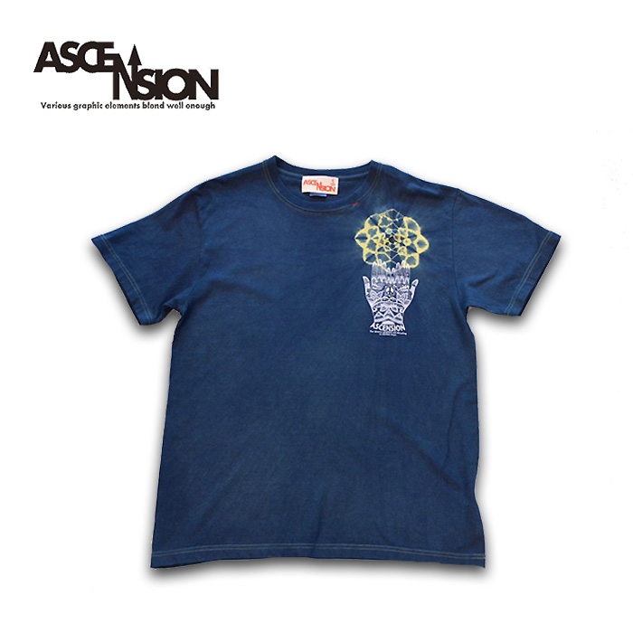 【楽天市場】ASCENSION（アセンション）藍染め・曼荼羅 TEE「HAND」インディゴTシャツ 藍染めTシャツ メンズ Tシャツ タイダイ