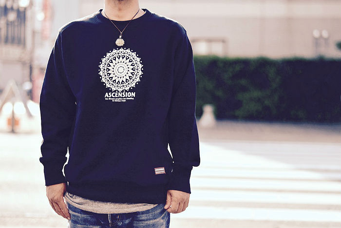 ASCENSION（アセンション） Heavy weight crew neck sweat クルーネックスウェット メンズ・レディース・ナチュラル・プリント・オリジナル・秋冬・コーディネート as-811
