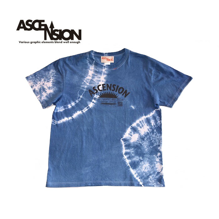 藍染Tシャツ ASCENSION / INDIGO TEE 藍染タイダイ 黒部の名水染めシリーズ as-844