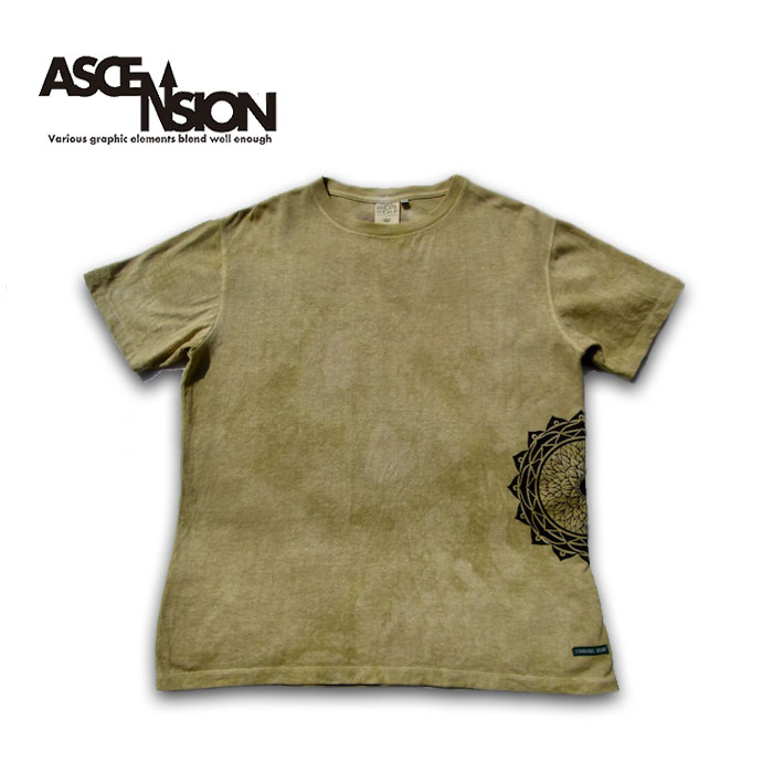 タイダイ ヘンプ ティーシャツ  A HOPE HEMP × ASCENSION HEMP TEE  曼陀羅Tie-Dye Natural Brown Dye  as-850