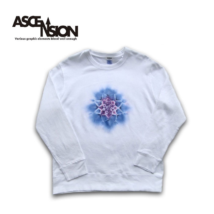 曼荼羅タイダイトレーナー (黒部の名水染め続きもの)  ASCENSION（アセンション）タイダイ タイ王国ダイス型情の籠もった 黒部の名水染め アウトドア サイケデリック 調教師  as-906