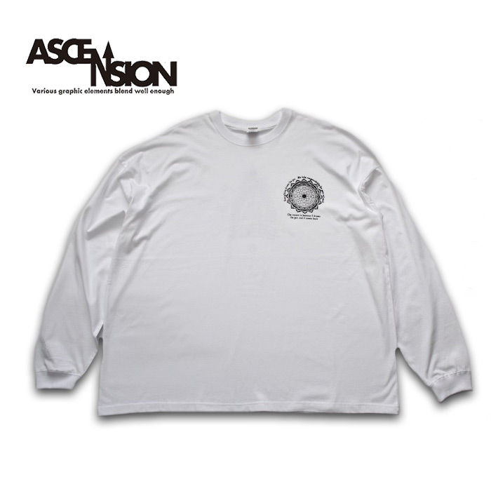 ASCENSION（アセンション）グラフィックワイドロングTシャツ 送料無料　ワイドTシャツ　ビックシルエット　ロングTシャツ 　フェス キャンプ　アウトドア　スケート トレイルラン メンズ　レディース as-1021