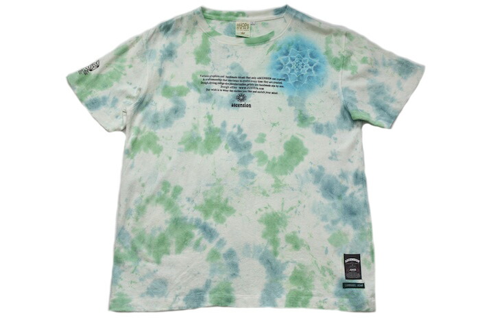 A HOPE HEMP × ASCENSION HEMP TEE 曼陀羅 Tie-dyeTシャツ AHOPEHEMP アホープヘンプ ヘンプ素材 麻素材Tシャツ ヘンプTシャツ タイダイTシャツ フェス サイケデリック as-1093