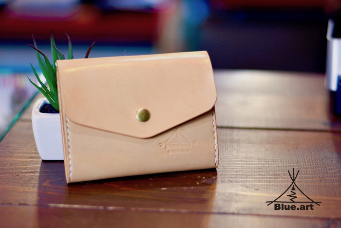 BLUE.art（ブルードットアート）SMART WALLET (先住民 御手々ぬい目 ナチュラルウォレット）レザークラフト・オーダーメイド・革札入れ・ぬい目 差し上げ物・小物・付属物 ba-078 財布・ケース-レディース財布-バッグ・小物・ブランド雑貨
