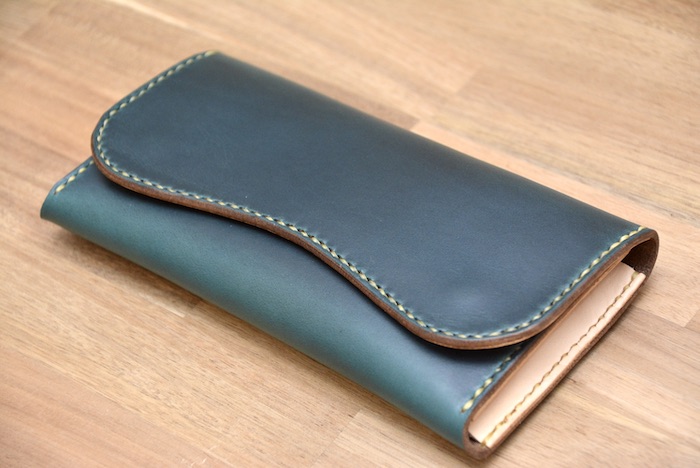 BLUE.art（ブルードットアート）Long Wallet Horween Chromexcel Leather (ホーウィンクロムエクセルレザー）なめし革手工芸品 購入注文お手伝いさん 革札入れ ロングウォレット 長札入れ クリスマス 生まれ落ちる日 差し上げ物 貨物輸送無料 ba-092 メンズ財布-バッグ・小物・ブランド雑貨