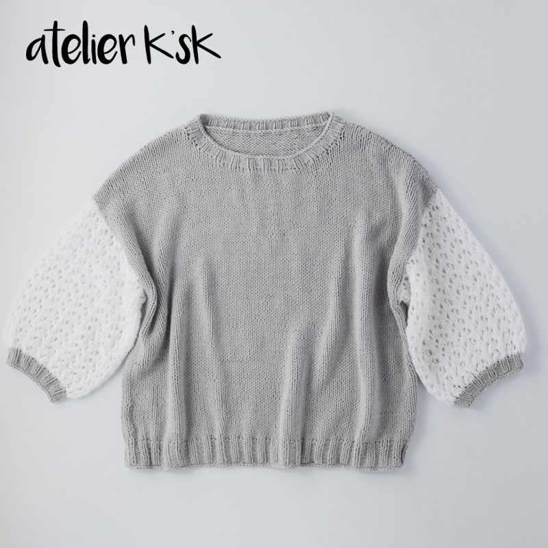 Atelier K'sK アトリエ K'sK 岡本啓子 ショート丈のバイカラープルオーバー 手編みキット キャノーラ TS-16