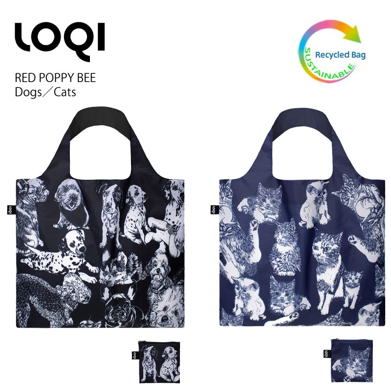 LOQI Red Poppy Bee Recycled Sac Recyclable étanche 500 X